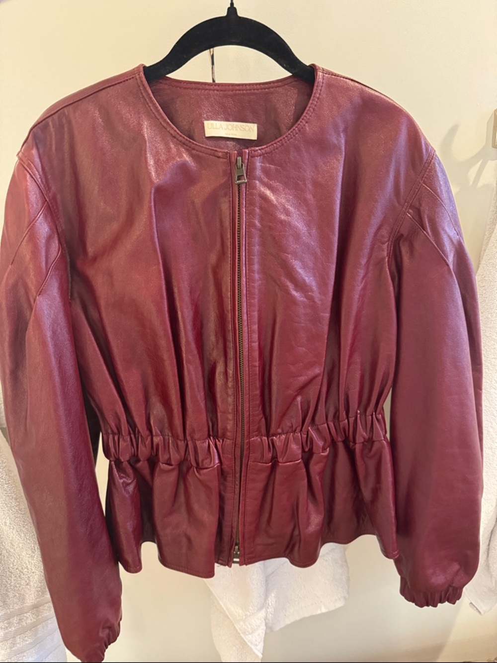Ulla Johnson Briar Leather Jacket in Mahogany